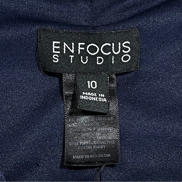 Enfocus Studio size 10 navy blue sleeveless mini dress with cutouts around chest - Picture 9 of 9